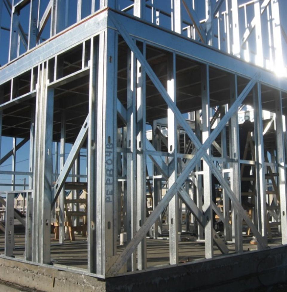 Estructura de steel frame en construcción